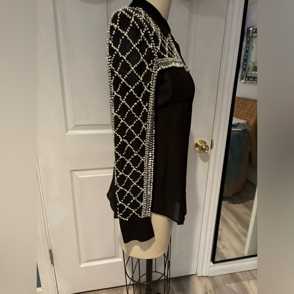 BALMAIN For H&M Silk Blouse Size 6 - Picture 5 of 14